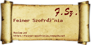 Feiner Szofrónia névjegykártya